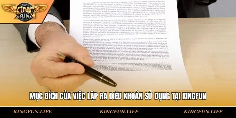 Mục đích của việc lập ra điều khoản sử dụng tại KINGFUN