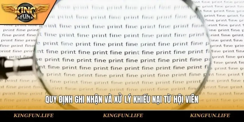 Quy định ghi nhận và xử lý khiếu nại từ hội viên